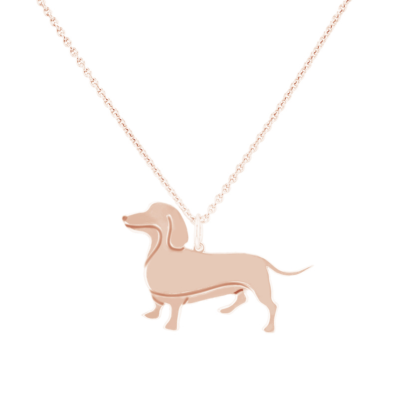 Prívesok v tvare psa s gravírom Dachshund