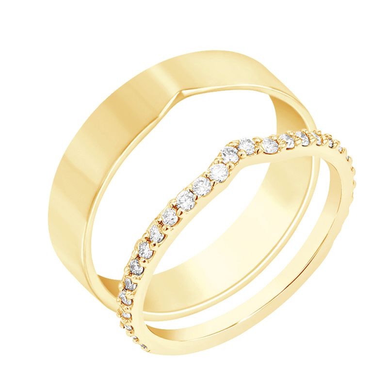 Eternity prsteň s diamantmi a pánský plochý prsteň Timothee 98761