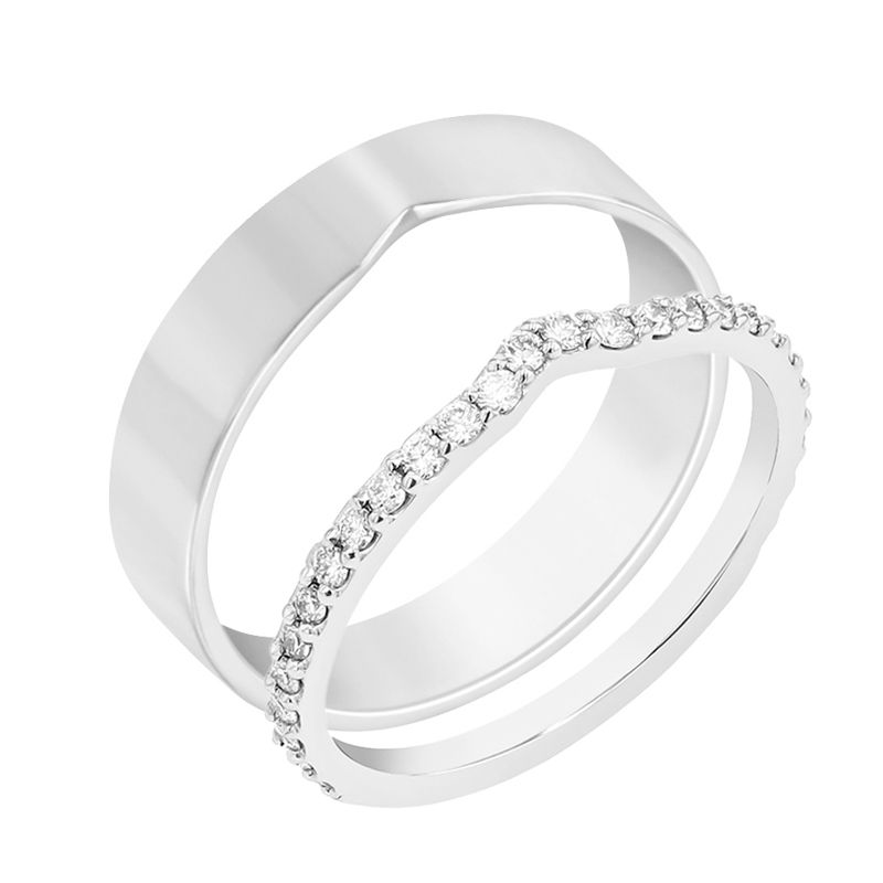Eternity prsteň s lab-grown diamantmi a pánský plochý prsteň Timothee