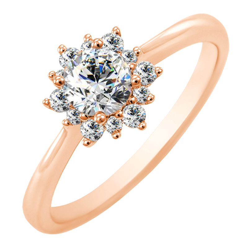 Zásnubný prsteň s moissanitom a diamantmi Halima 100602