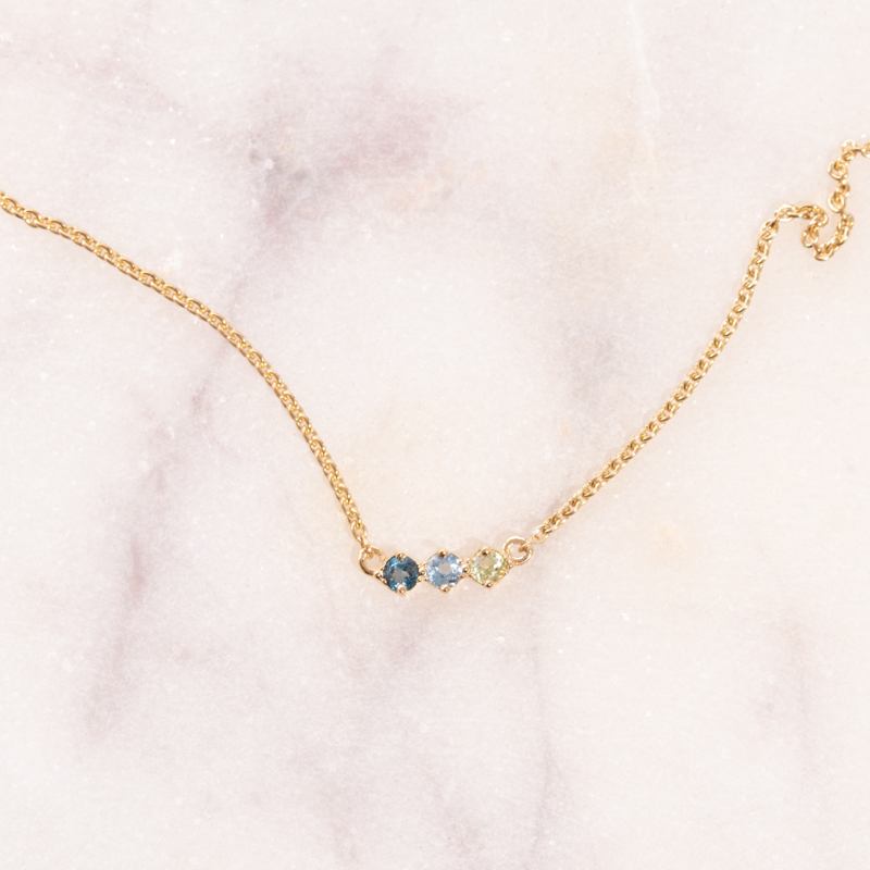 Strieborný náhrdelník s drahokamami podľa vášho výberu Mina 100772