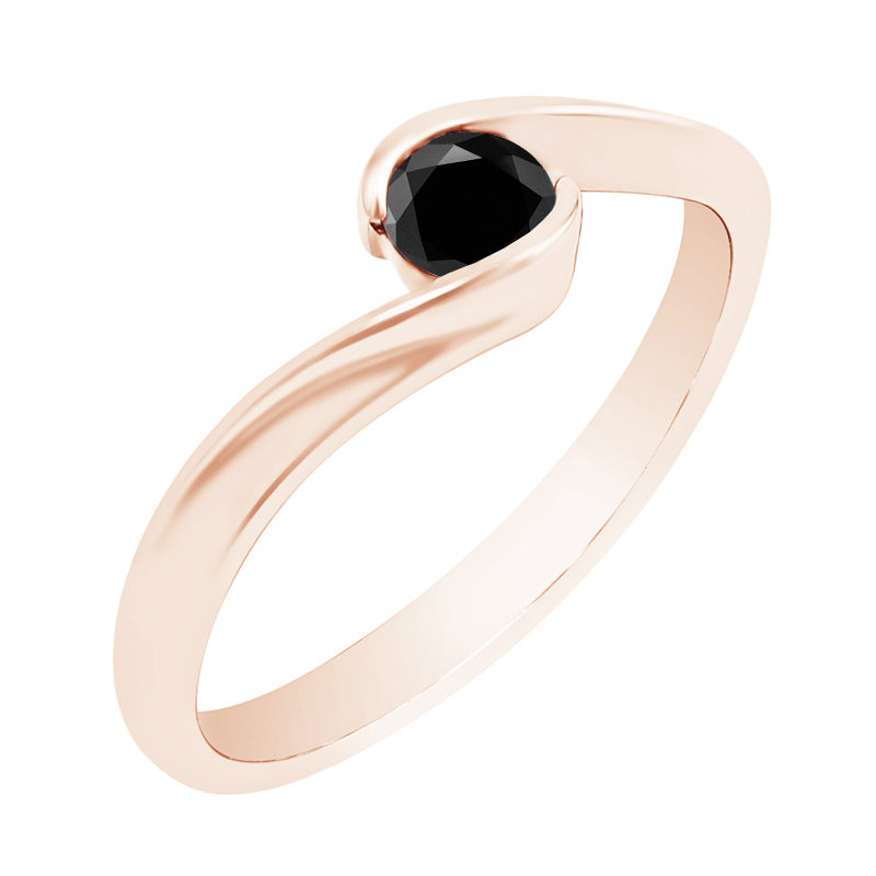 Zlatý prsteň s čiernym diamantom Zechi 101692