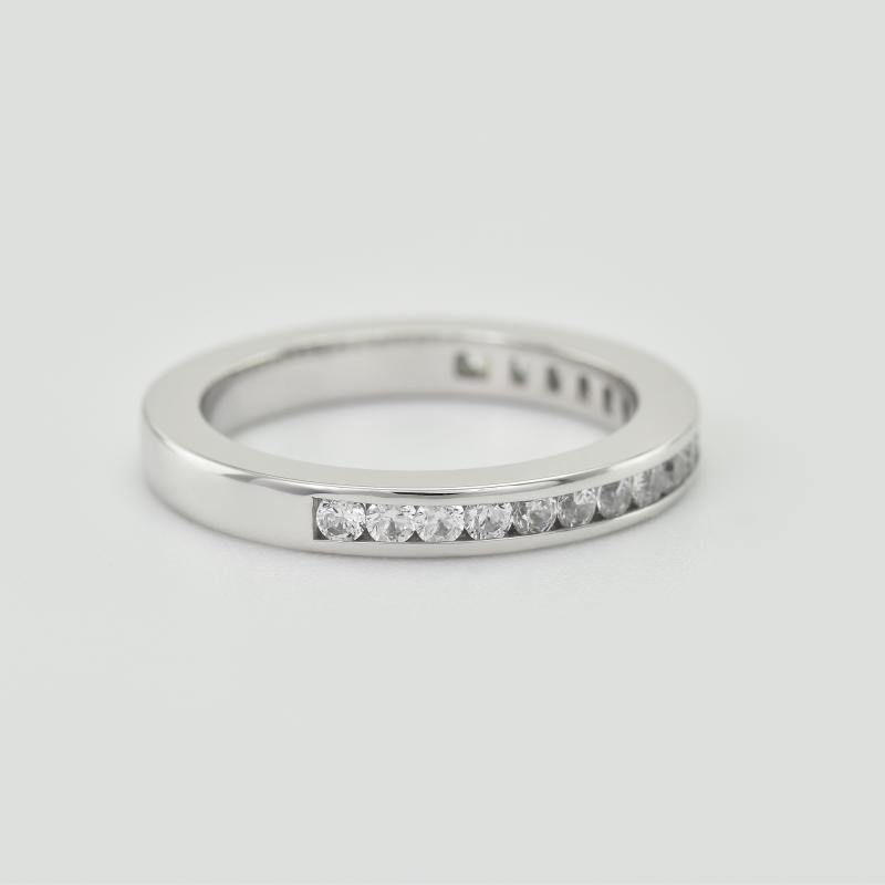 Eternity prsteň s lab-grown diamantmi a plochý svadobný prsteň Ventura 102342