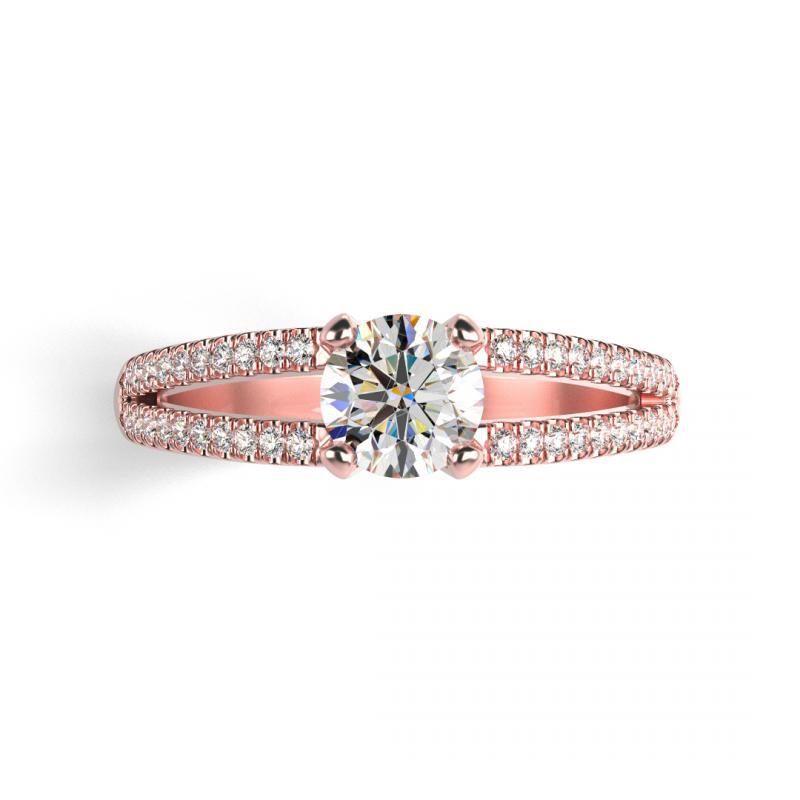Diamantový prsteň z ružového zlata Davio 10242