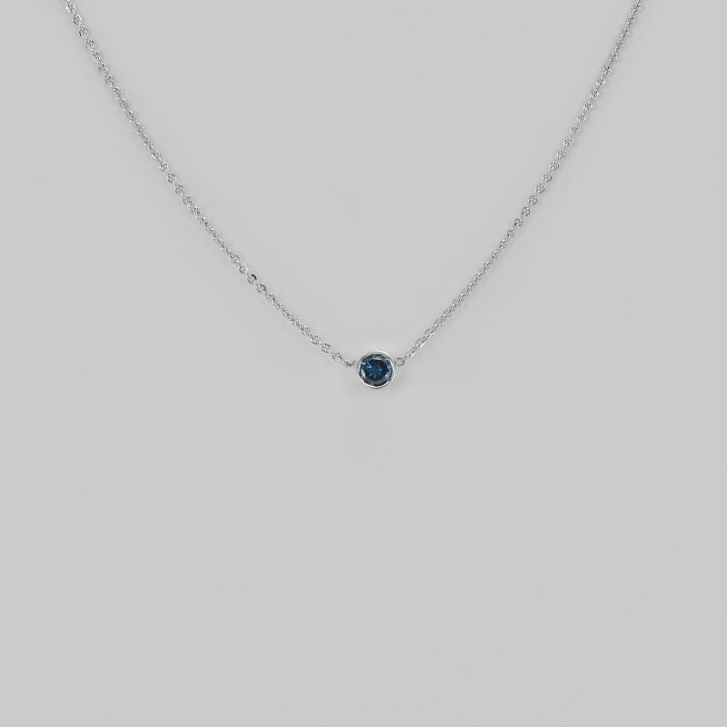 Strieborný minimalistický náhrdelník s modrým diamantom Vieny 103682