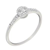 Strieborný halo prsteň s lab-grown diamantmi Ranveer