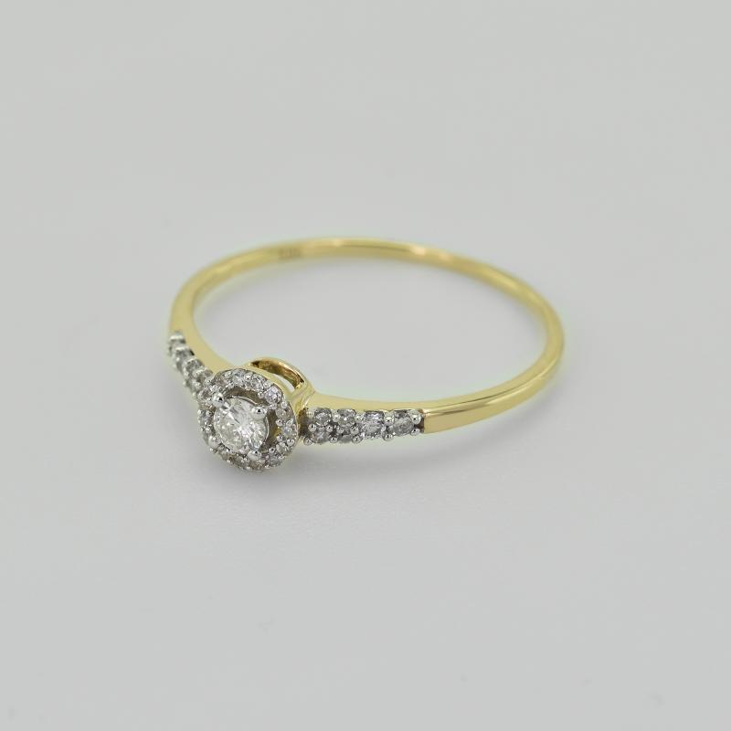 Strieborný halo prsteň s lab-grown diamantmi Ranveer 104512