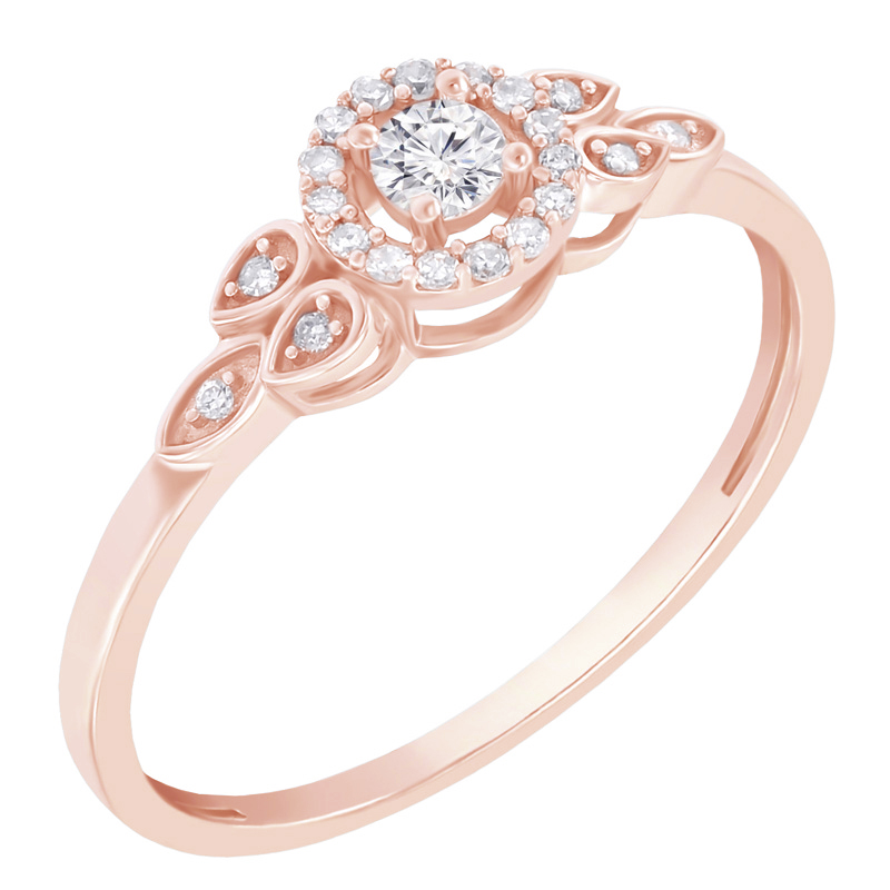 Strieborný halo prsteň s lab-grown diamantmi Connah 104702