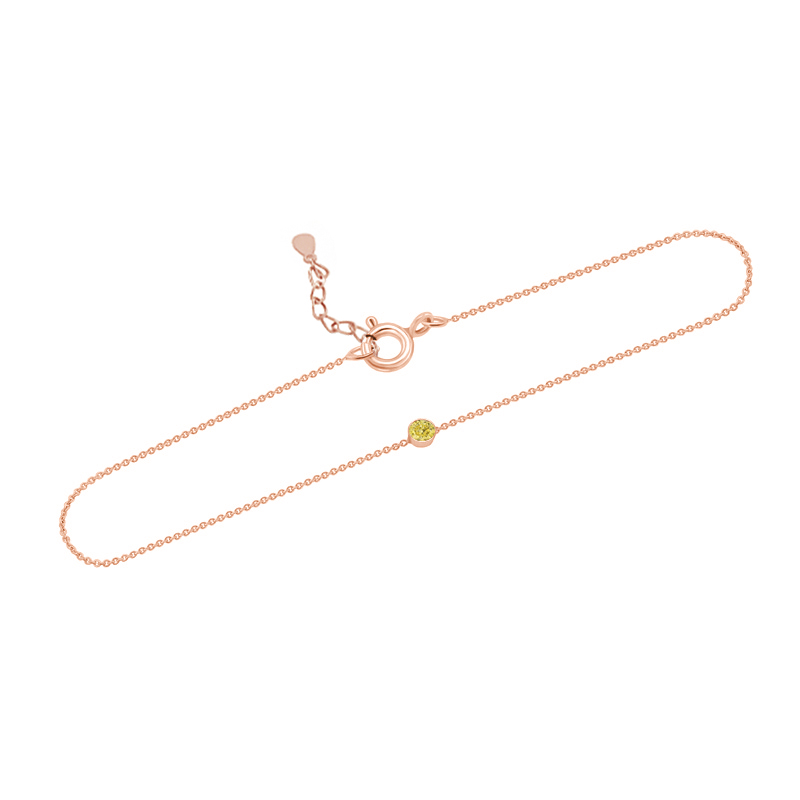 Strieborný minimalistický náramok so žltým diamantom Lepio 104962