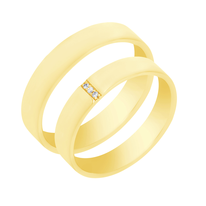 Zlaté svadobné prstene s diamantmi Xaria 105522