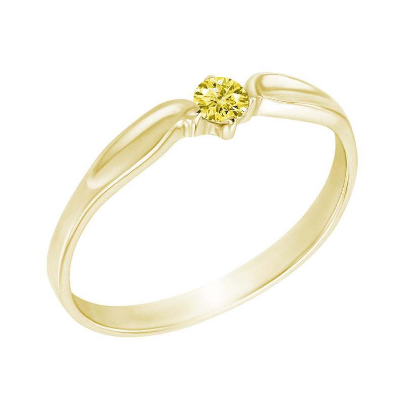 Zásnubný prsteň zo žltého zlata Yelly 10602