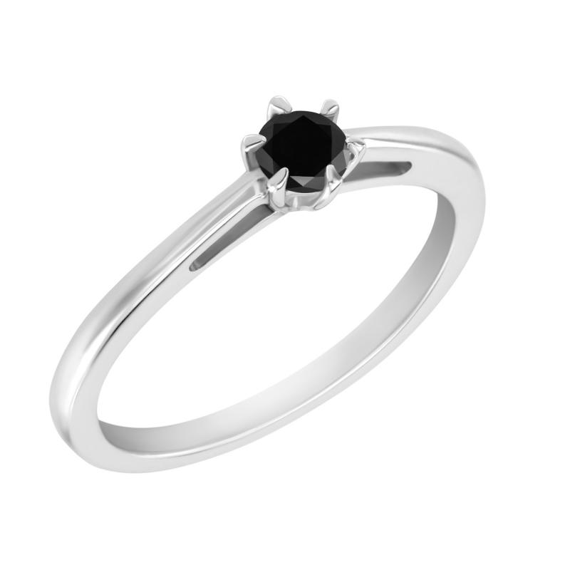 Prsten s čiernym diamantom 10702
