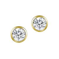 Bezel napichovacie náušnice s 0.06ct diamantmi Jecelyn