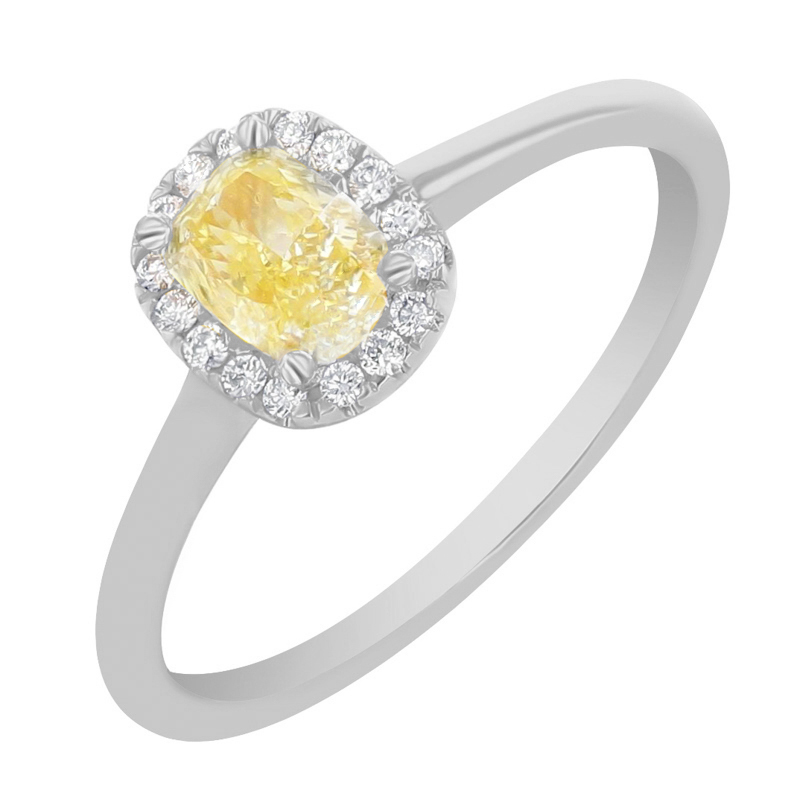 Zásnubný prsteň s certifikovaným fancy yellow lab-grown diamantom Velia 112812