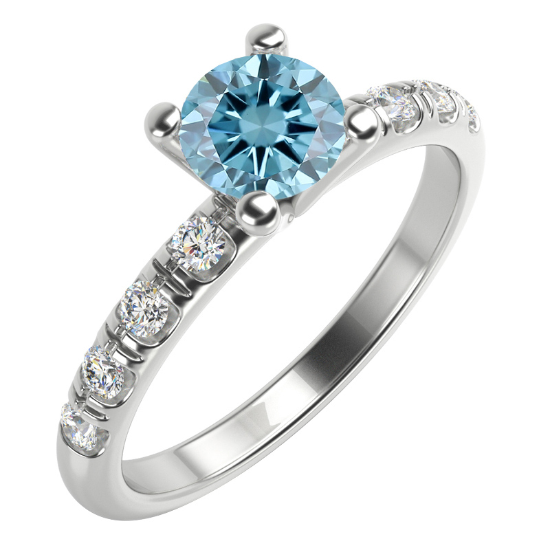 Zásnubný prsteň s certifikovaným fancy blue lab-grown diamantom Mae 113722