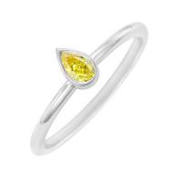 Minimalistický prsteň s certifikovaným fancy yellow lab-grown diamantom Moyer