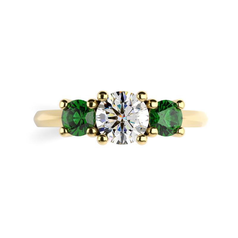 Smaragdový prsteň s diamantom 11432