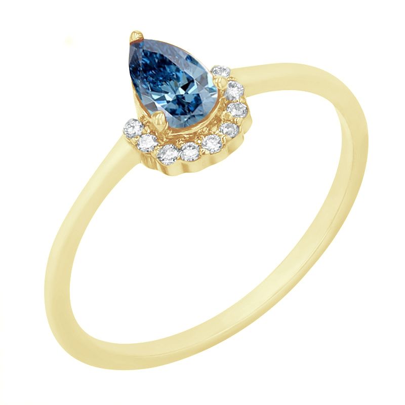 Zásnubný prsteň s certifikovaným fancy blue lab-grown diamantom Dorean 114832
