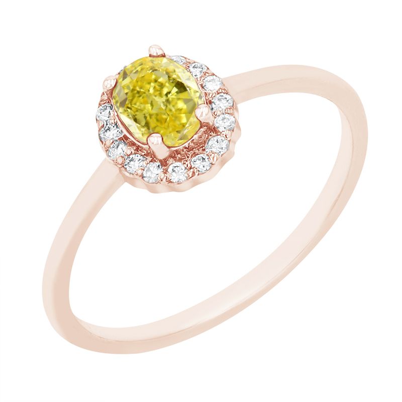 Zásnubný prsteň s certifikovaným fancy yellow lab-grown diamantom Bose 114892