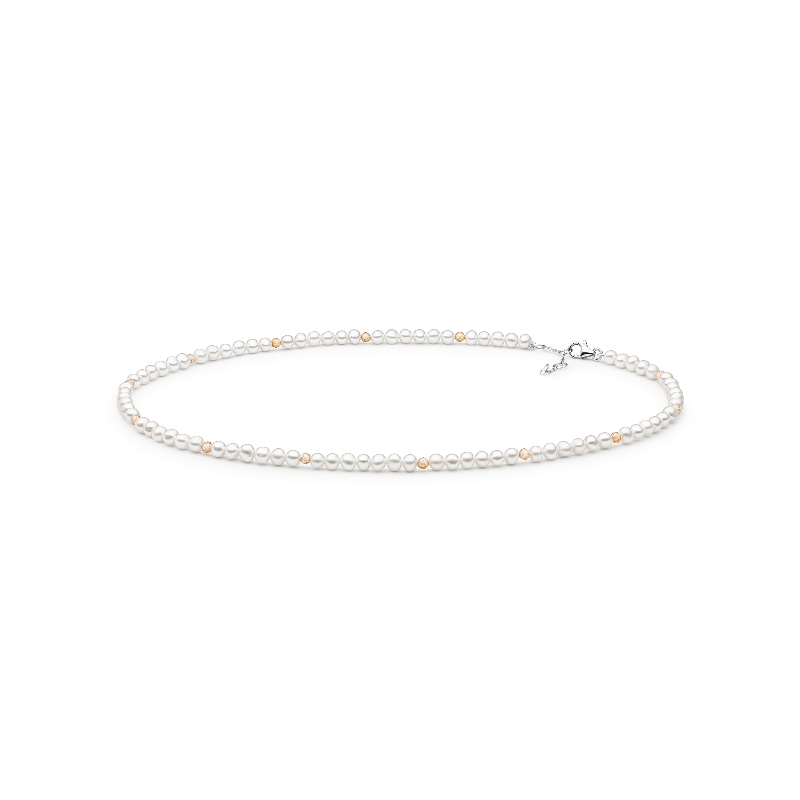 Strieborný perlový náhrdelník so zirkónmi Liola
