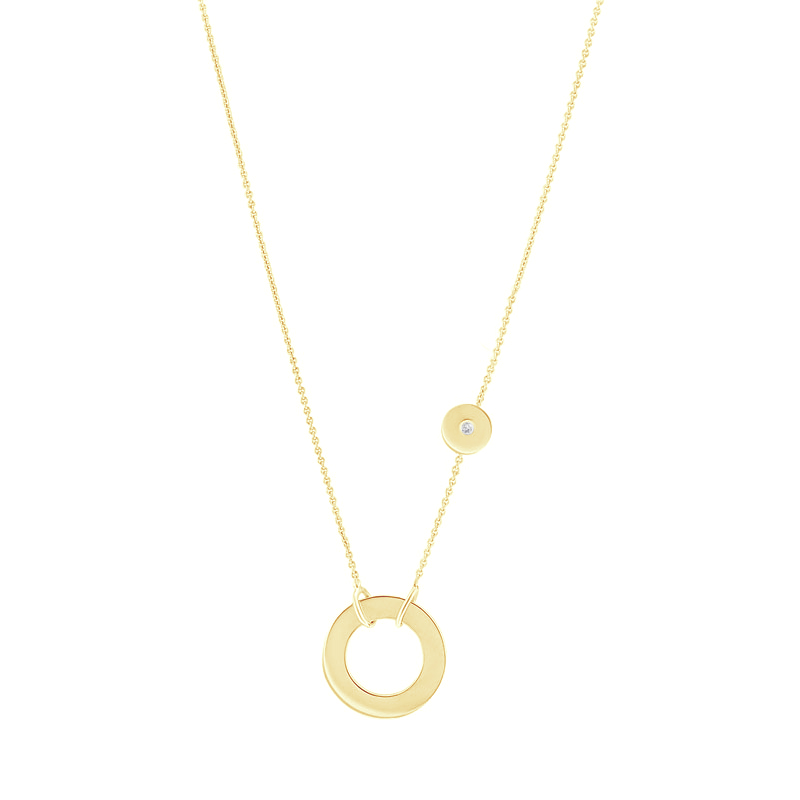 Strieborný kruhový náhrdelník s diamantom Barney 115602