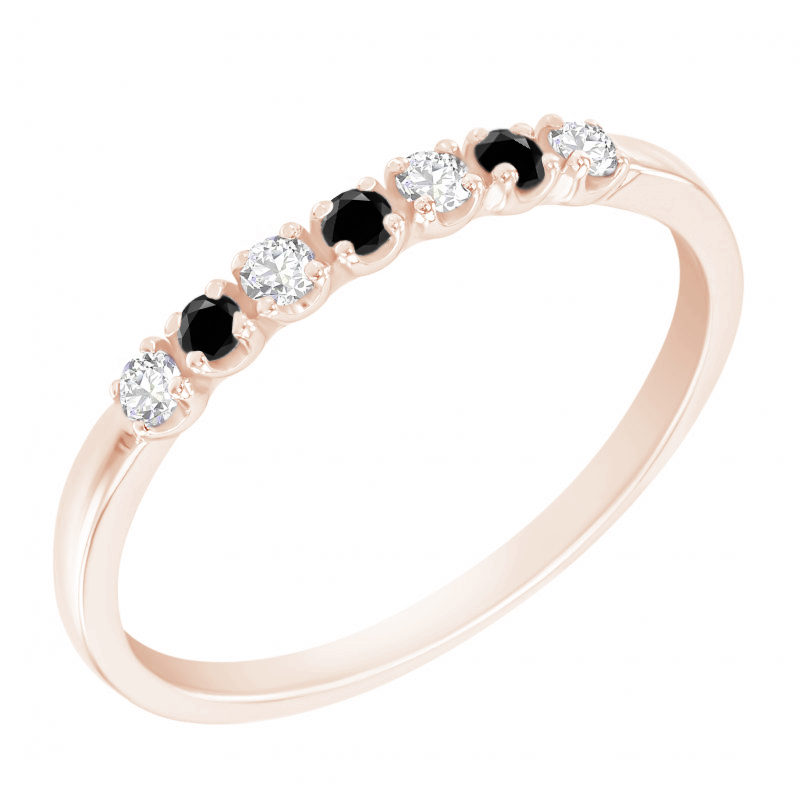 Eternity prsteň s čiernymi a bielymi diamantmi Alexis 120062