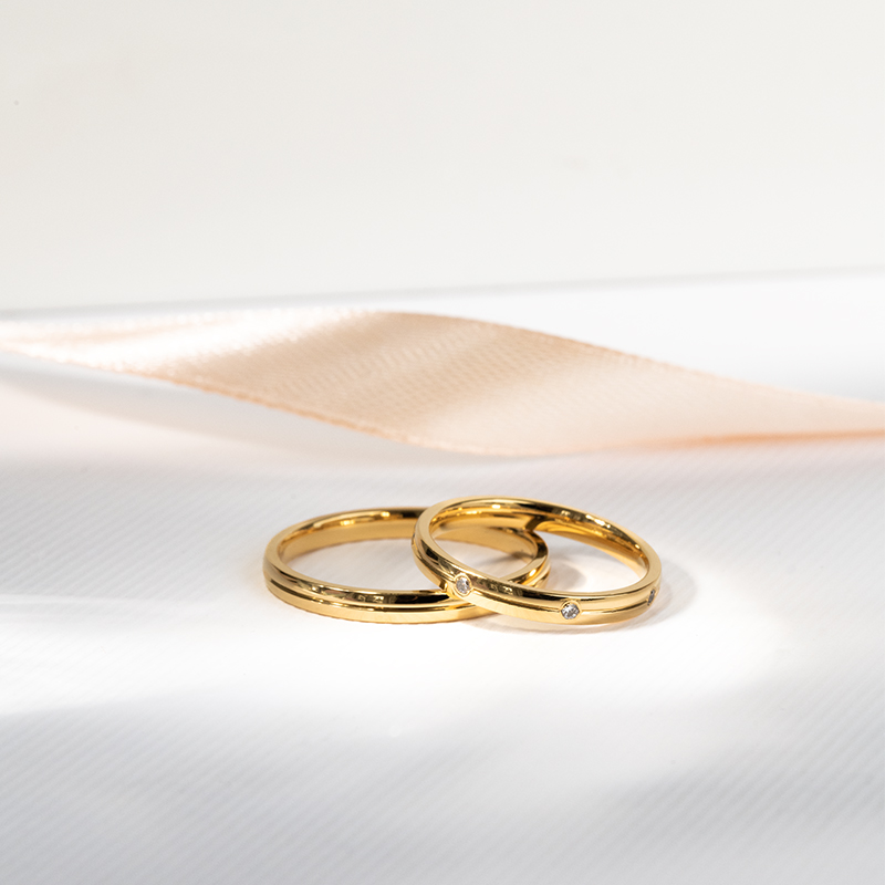 Zlaté svadobné prstene s diamantmi Mileva 121752