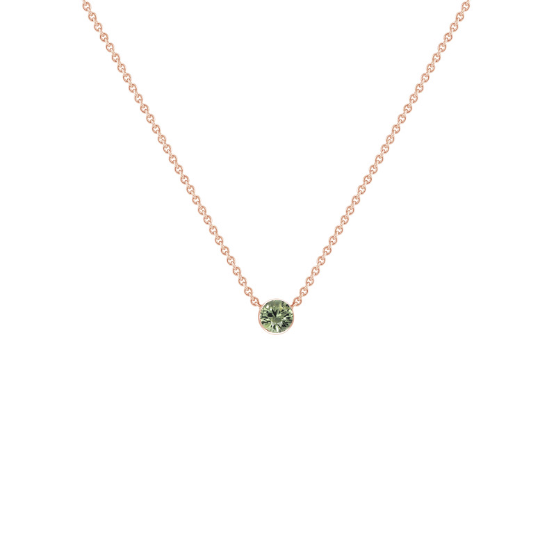 Strieborný minimalistický náhrdelník so zeleným zafírom Vieny 125562
