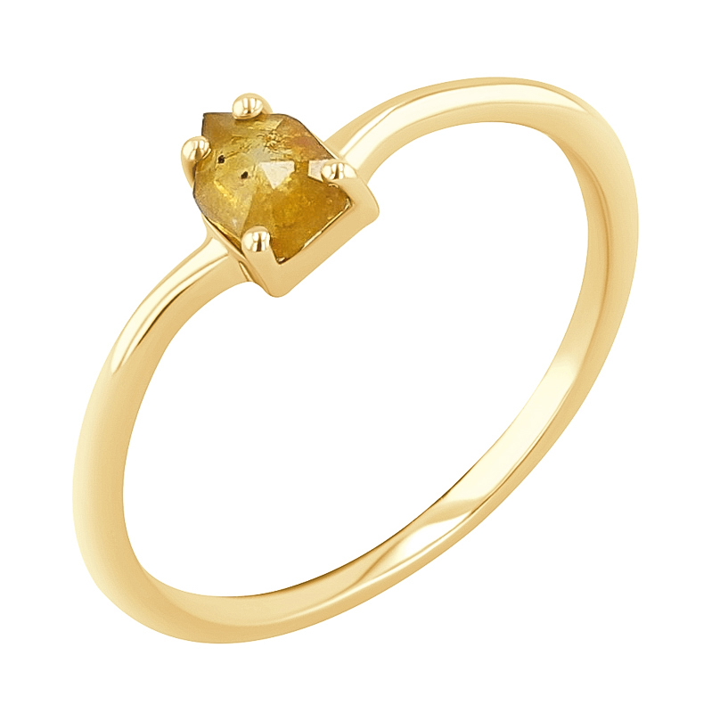 Zlatý prsteň s pentagon salt and pepper diamantom Verna