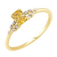 Zásnubný prsteň s 0.42ct IGI certifikovaným žltým lab-grown diamantom Sade