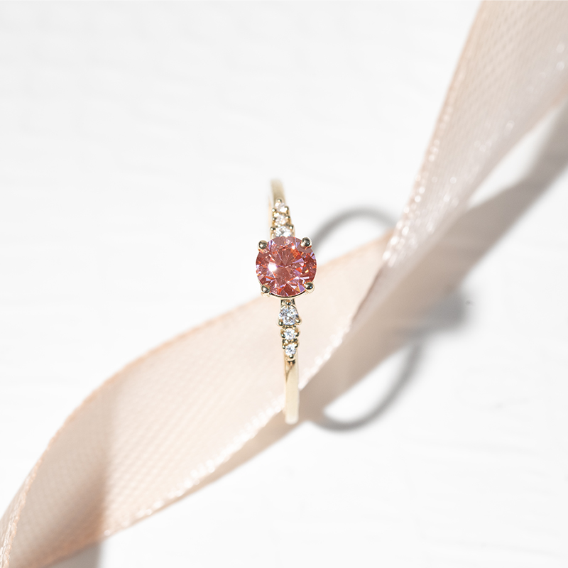 Zásnubný prsteň s 0.41ct IGI certifikovaným ružovým lab-grown diamantom Elise 126422