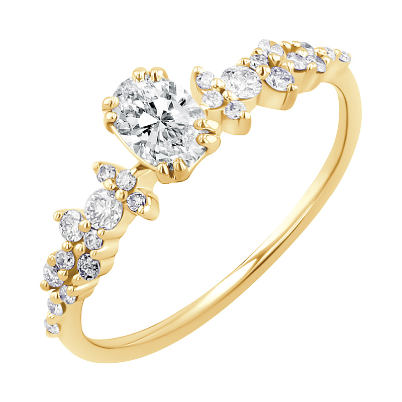 Zásnubný prsteň s moissanitom a lab-grown diamantmi Lane 126662