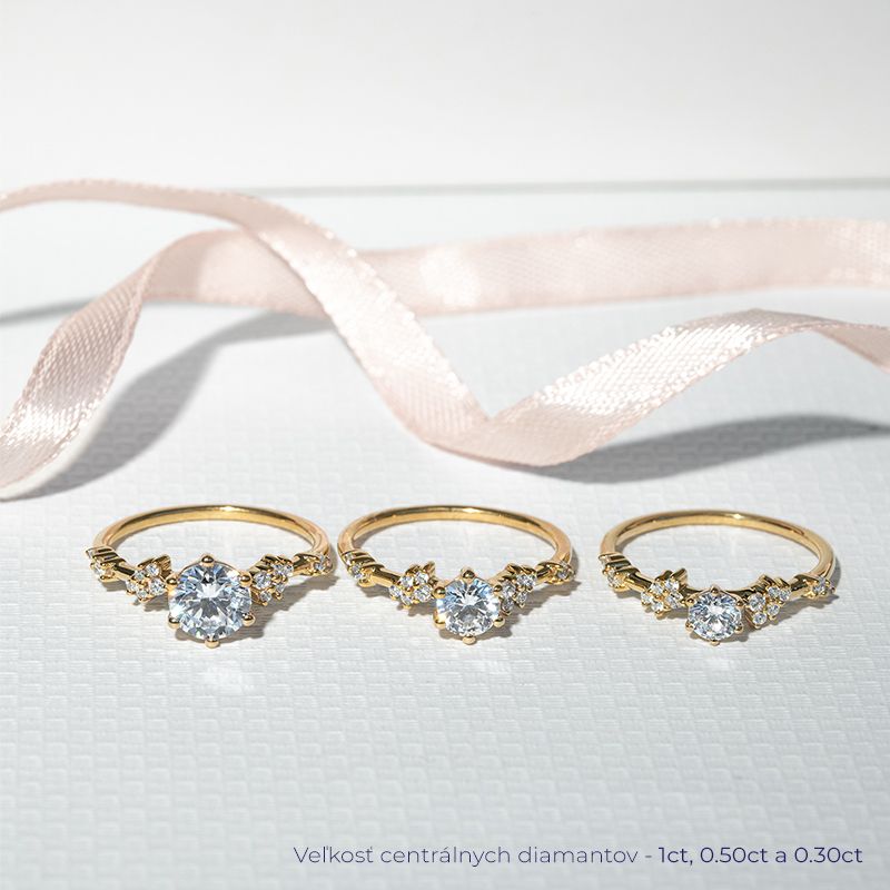Romantický zásnubný prsteň s lab-grown diamantmi Marita 126712