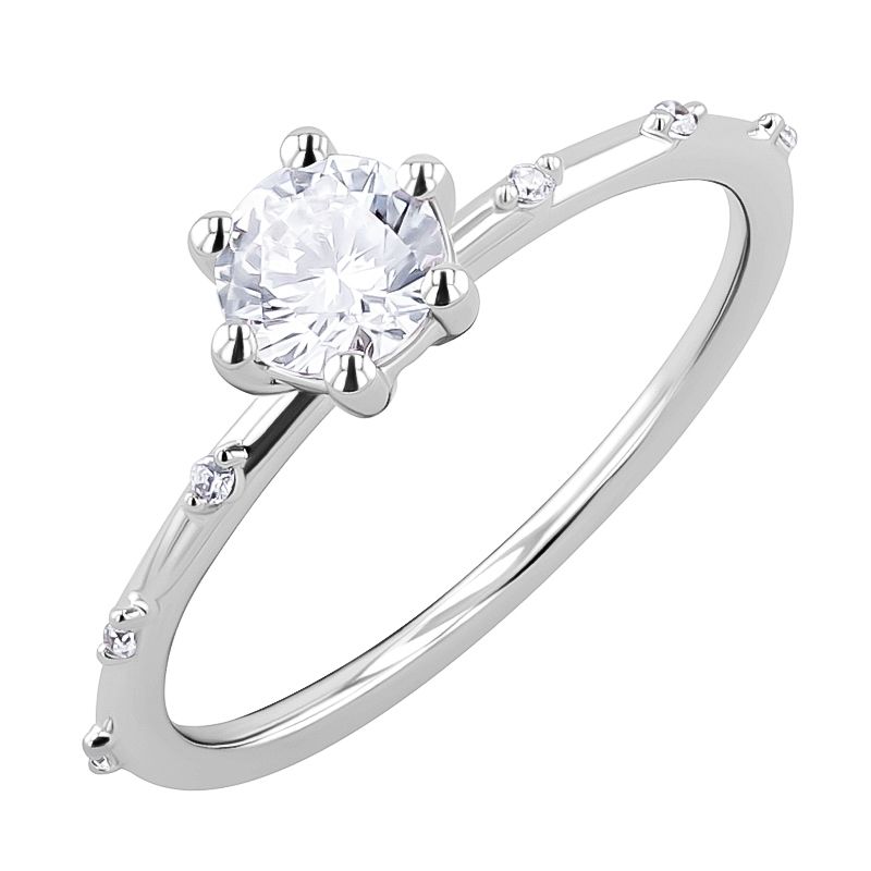 Nežný zásnubný prsteň s lab-grown diamantmi Maisha 127372