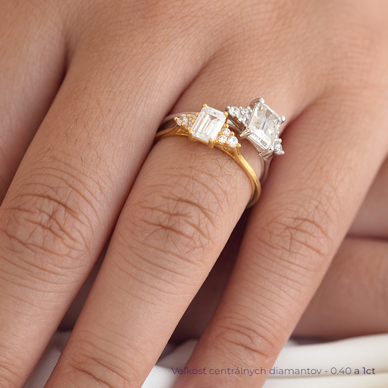 Zásnubný prsteň s emerald diamantom Rhea 128592