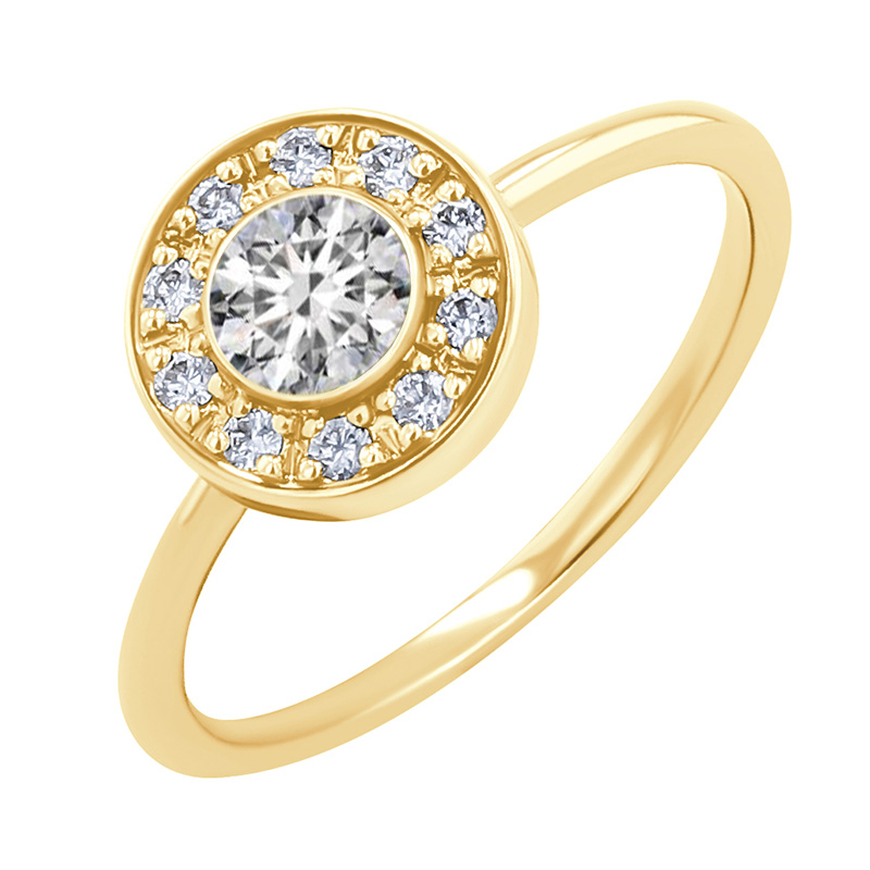 Lab-grown diamanty v halo zásnubnom prsteni Aiva 129402