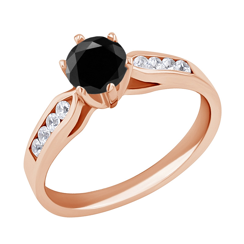 Zásnubný prsteň s čiernym diamantom Cletia