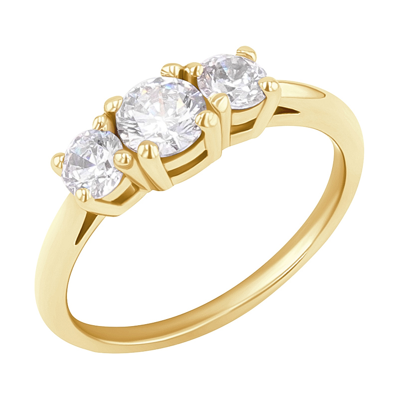 Zlatý prsteň s tromi čírymi topásmi Paloma 129842