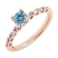 Zásnubný prsteň s certifikovaným fancy blue lab-grown diamantom Mae