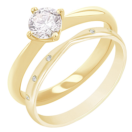 Set prsteňov s možnosťou výberu diamantu Ovone 132562