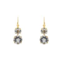 Zlaté visiace náušnice s ametystmi Gawal