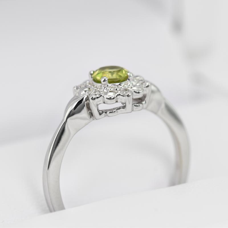 Zlatý olivínový prsteň 13632