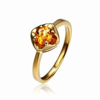 Zlatý prsteň s okrúhlym citrínom Gomia