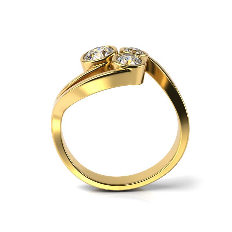 Diamantový prsteň zo žltého zlata 14072