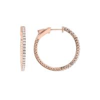 Zlaté flexi kruhové náušnice s lab-grown diamantmi Tomlin