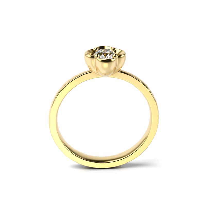 Zlatý prsteň s round diamantom 16082