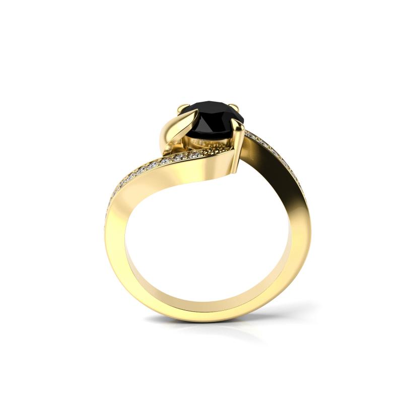 Zásnubný prsteň s čiernym diamantom 19862
