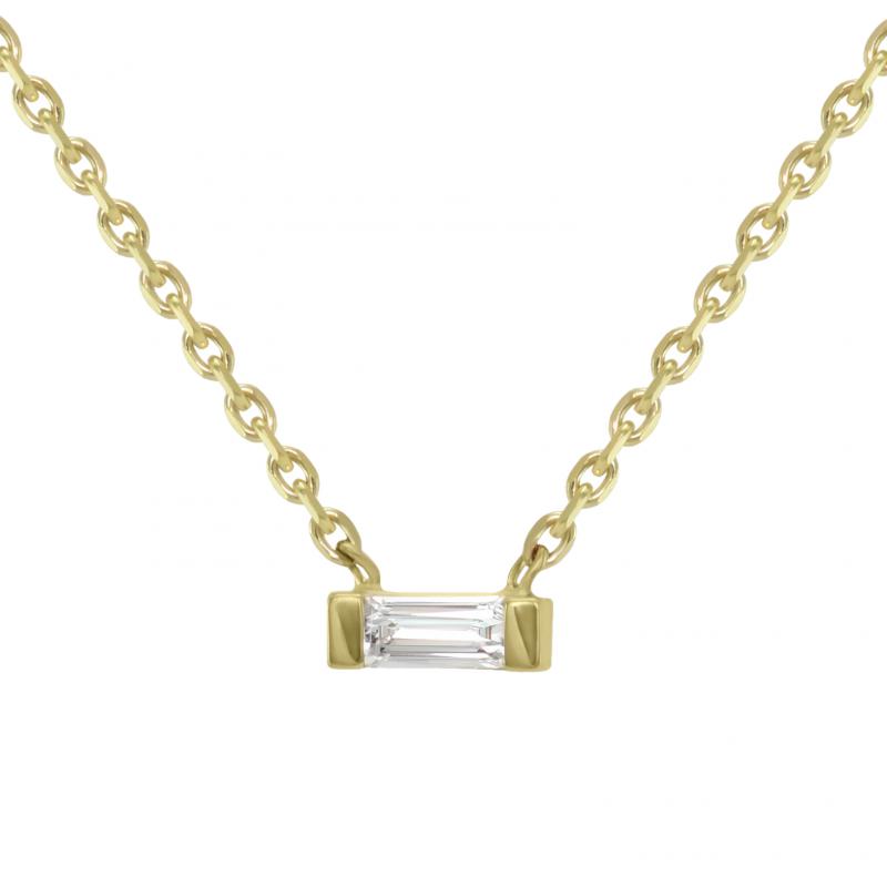 Zlatý náhrdelník so zafírmi v tvare baguette 20832