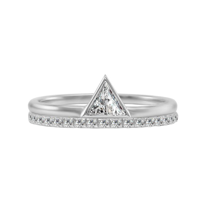 Svadobný diamantový set prsteňov zo zlata