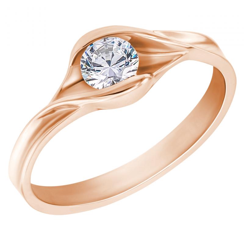 Zásnubný prsteň z ružového zlata 22002